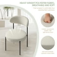 thumbnail image 2 of WestinTrends Alexandria Mid-Century Modern Upholstered Sherpa Round Dining Chairs (Set of 4), Cream, 2 of 11