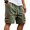 Army Green, variant on Men's Color Block Cargo Shorts Elastic Drawstring Waist Multi Pockets Casual Shorts Summer Outdoor Hiking Workout Cotton Blend Shorts for Men