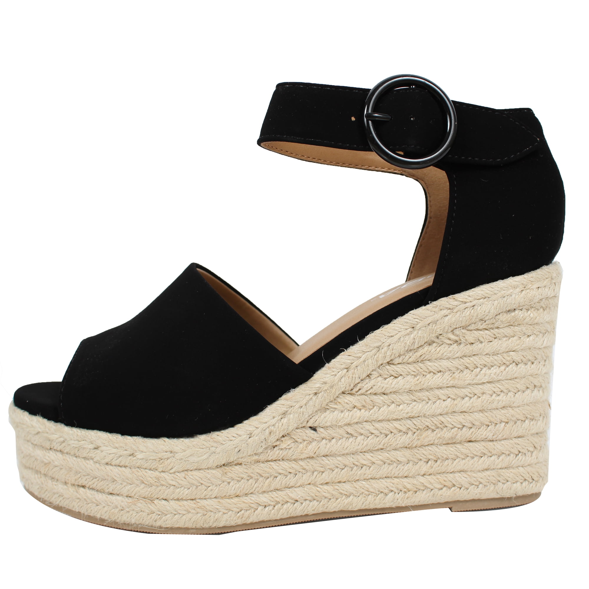 espadrille wedges open toe black