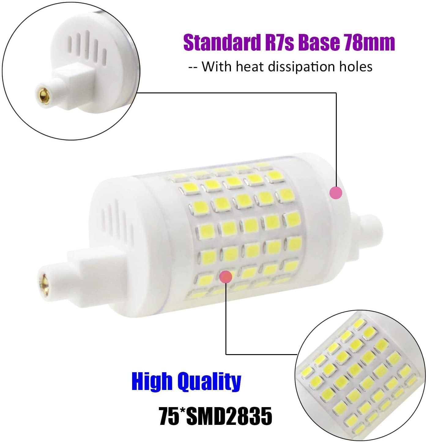 4 Pack KOSHSH R7S LED Bulb 78mm Dimmable 10W Double Ended LED Bulbs R7S J78 T3 Base Bulb Floodlight Halogen Bulb Replacement 2700K Landscape Lights