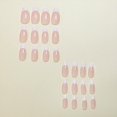 thumbnail image 4 of Almond Press on Nails Short Fake Nails Press ons Nude Pink False Nails with Design Cute Glossy Full Cover Acrylic Glue on Nails Artificial Stick on Nails for Women Manicure 24Pcs style11 24 Fl Oz, 4 of 4