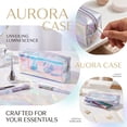 thumbnail image 5 of romoty Holographic Clear Pencil Case, Purple Iridescent Zipper Stationery Pouch Portable Cosmetic Makeup Bag for Desk Office Adults, 5 of 5