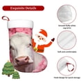 thumbnail image 5 of Salouo Flower White Cow Print Christmas Stockings,Large Xmas Stocking Set of 1 Holiday and Farmhouse Stocking for Christmas Holiday Party Decoration(17.7*11 Inch), 5 of 7