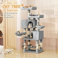 thumbnail image 2 of PRZL Cat Tree, 58 Inch Cat Tower for Indoor Cats, Activity Center Multi-Level Cat Tree Tower with Cat Scratching Post & Hammocks & Top Perch & Dangling Ball & Cat Condo, Light Gray, 2 of 14