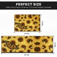 thumbnail image 2 of Kitchen Rugs and Mats Non Skid Washable Set of 2, Yellow Butterfly Sunflowers Blossom Kitchen Mats for Floor, Vintage Floral Bouquet Flower Bloom Under Sink Mats for Kitchen Waterproof, 2 of 6