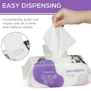 Prime Pets Pet Grooming Wipes for Dogs Cats, 8x8 in Jumbo Deodorizing Wipes, Lavender Scented,100 Ct