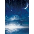 thumbnail image 1 of BSDHOME Polyester 5x7ft Baby Photo Background Twinkle Star Moon Night Photography Backdrop Blue Sky, 1 of 2