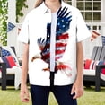 thumbnail image 2 of Karoyedx Toddler Girls 4th Of July Outfit Boys Girls 4th of July Shirt Hawaiian Button Down Shirts Kids Summer Short Sleeve Tops American Flag Patriotic Shirt Light Blue Size,7-8 Years, 2 of 4