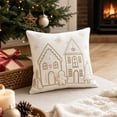 thumbnail image 6 of Talqzovs Christmas Decorative Throw Pillows , 18x18 Gingerbread House Embroidered Cushions for Sofa Couch Bed Living Room Indoor Xmas Home Decor, 6 of 6