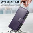 thumbnail image 6 of Detachable Magnetic Case Wallet For Samsung A25 5G Compatible with MagSafe Wireless Charging Phone Cover Multi Card Slots Cash Coin Zipper Pocket RFID Blocking For Samsung Galaxy A25 5G, Purple, 6 of 9