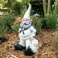 thumbnail image 3 of Homestyles Navy Sailor Gnome American Military Solider in White Uniform Large Outdoor Garden Statue 14"H, 3 of 5