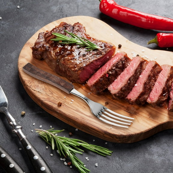 Raindrops Stainless Steel Table Forks, Wooden Handle, Light Brown, and Versatile, for Home