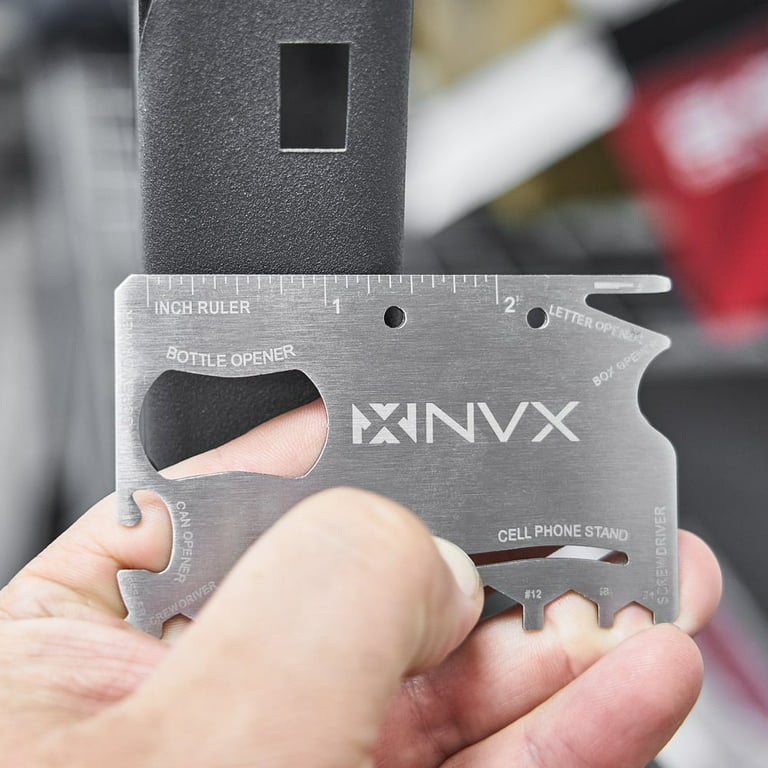 NVX XMTC181 18 in 1 Credit Card Multi-Tool (Bottle Opener, Can Opener, Screwdrivers, Phone Stand & More)