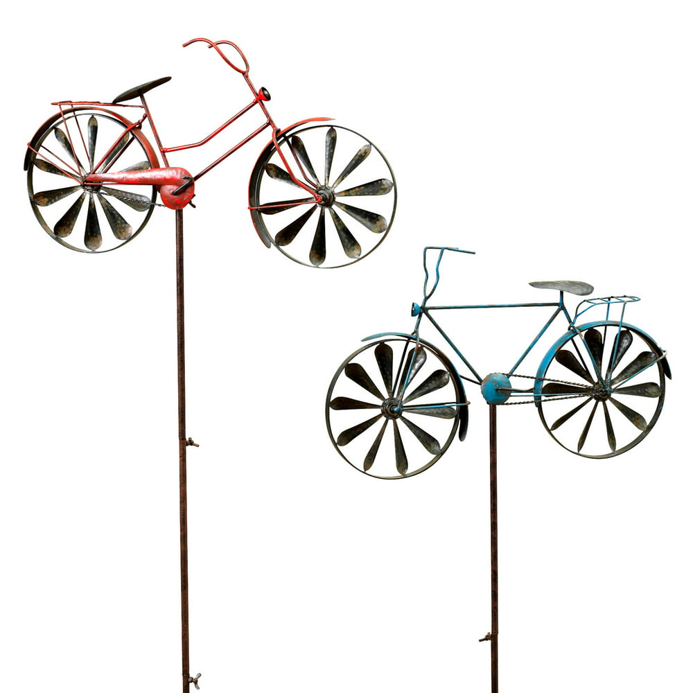 Gerson 63-Inch Tall Antique-Style Metal Bicycle Wind Spinner Yard ...