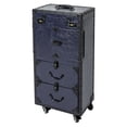 thumbnail image 5 of Blue Makeup Case Trolley, Rolling Cosmetic Organizer with Lock & Wheels, 5 of 16