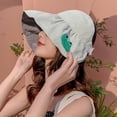 thumbnail image 4 of 54-58cm hat circumference adjustable summer empty top hat women's foldable hat big brim cute fruit sunshade sunscreen hat,Mint green, 4 of 5