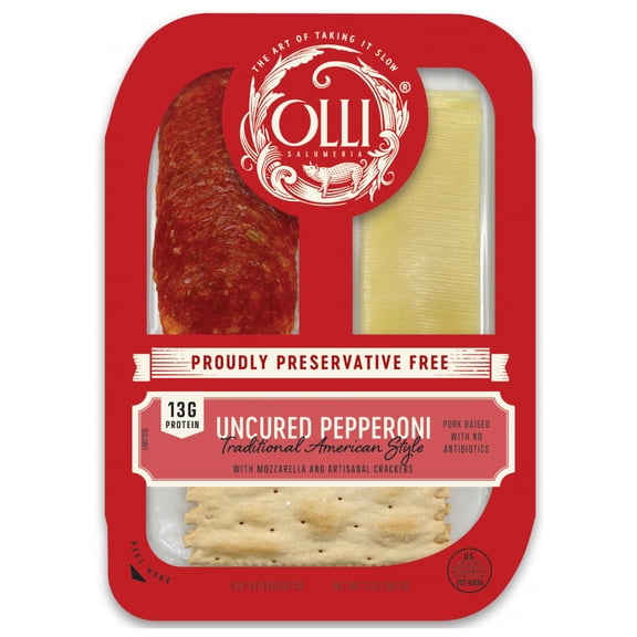 Olli Salumeria Snack Pack with Pepperoni, Mozzarella Cheese, and Artisanal Crackers