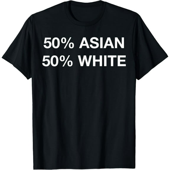 50% Percent Asian White Half Mixed Race Wasian Pride AAPI T-Shirt100% cotton short-sleeved shirt for both men and women