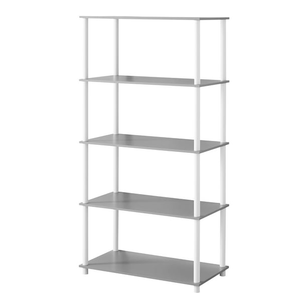 Mainstays No Tools 5 Shelf Standard, Mainstays White Bookcase
