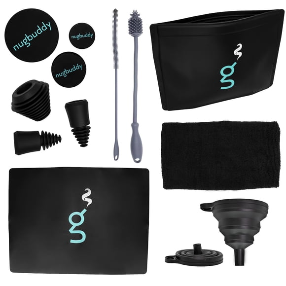 Kit de limpieza nugbuddy Glass con acceso de silicona reutilizable.