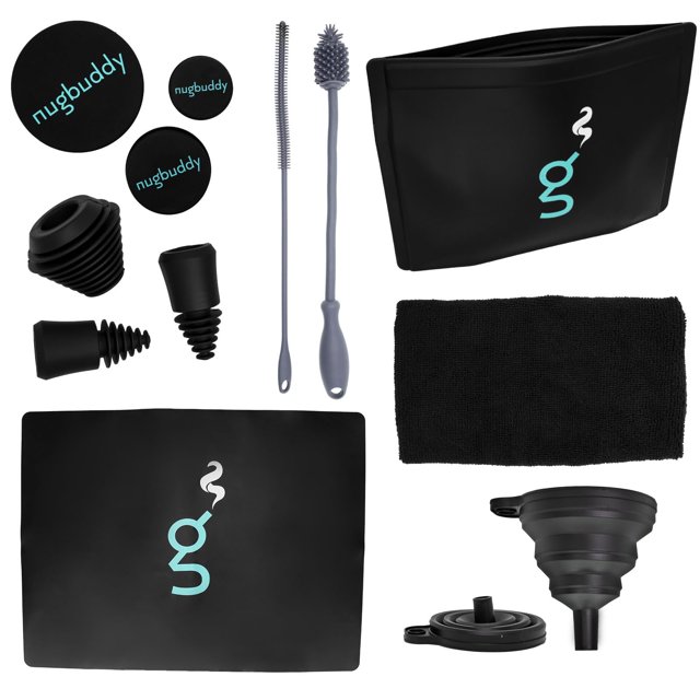 Kit de limpieza nugbuddy Glass con acceso de silicona reutilizable.