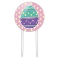 thumbnail image 1 of Acrylic Cute Easter Egg Turquoise Purple Polka Dots Cake Topper Party Decoration for Wedding Anniversary Birthday Graduation, 1 of 6