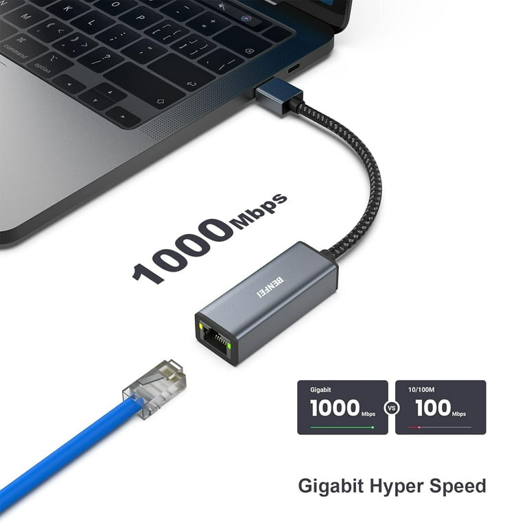 Adattatore USB A Ethernet Gigabit Uni - 1Gbps Senza Driver Per PC E Mac - Foto 11