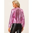 thumbnail image 4 of Chaquede chándal pamujer Chaquemetálide manlarbrillante holográficon cremalleen parte delanteRoS, 4 of 6