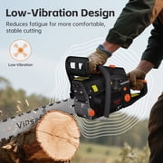 Vipsafe 58cc Gas Chainsaw 20 inch Bar, 2-Cycle Engine, Anti-Vibration, Chain Brake, for Tree Cutting & Wood Trimming