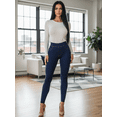 thumbnail image 2 of SET DE 2 LEGGING GRUESO DE MUJER AZUL Y NEGRO DISEÑO MEZCLILLA UNITALLA, 2 of 9