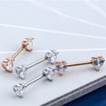 thumbnail image 3 of OUFER 14G Surgical Steel Nipple Rings CZ Heart Nipple Barbells Boby Piercing Jewelry-Rose Gold, 3 of 6