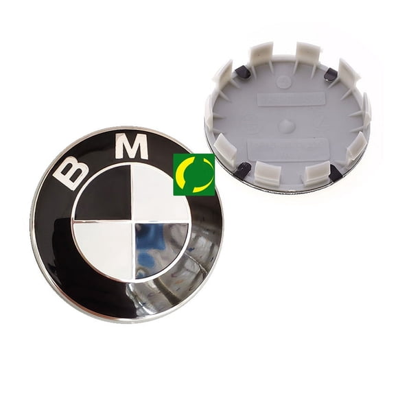 BMW Hub Cover Logo Center Cover-68mm Black and White (Pack of Four)