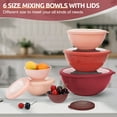thumbnail image 6 of Walchoice Mixing Bowls with Airtight Lids Set of 6, Plastic Nesting Bowls Prep Bowls for Mixing, Serving, Kitchen Preparing, Storage, Microwave & Freezer Safe, Red, 6 of 7