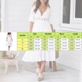 thumbnail image 2 of Women Fashion White Deep V Lace Splicing Dress Wedding Party Elegant Dress plus Size Dresses for Women Summer Wrap Dresses Summer Midi Dress for Women Dress Casual Summer Short Sleeve Solid Tie Dress, 2 of 7