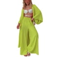 thumbnail image 2 of Liacowi Women 2 Piece Loungewear Set Long Sleeve Cardigan Tops Wide Leg Pants Casual Sleepwear Outfits Streetwear, 2 of 6