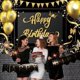 thumbnail image 4 of Happy Birthday Backdrop Banner Gold Balloons Star Party Sign Photo Background for Women Men Birthday Party Decorations, 4 of 4