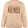 thumbnail image 2 of Labor and Delivery Nurse Leopard Print Sweatshirt Unisex 2X-Large Sand, 2 of 5