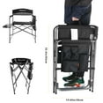 thumbnail image 3 of KingCamp Folding Outdoor Chair with Table and Pockets, Black/Grey (2 Pack), 3 of 12