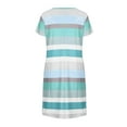 thumbnail image 3 of Innerwin Robe T-Shirt Évasée pour Femme, Robe d'Été Tunique Ample Courte Mini, Bleu Vert m, 3 of 7
