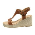 thumbnail image 2 of Women's Summer Size Casual High Heel Clasp Fish Mouth Sandals Summer Sandals Red 42, 2 of 8
