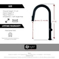 thumbnail image 6 of Stylish 17 ¼" Ht Single Handle Matte Black Pull Down Kitchen Faucet K-141N, 6 of 11