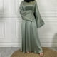 thumbnail image 1 of Maxi Vestido De Mujer Musulmana Maxi vestido de mujer árabe Dubai Turquía Musulmane Satén Hijab Vestido Bata (Verde M) Cgtredaw Para estrenar, 1 of 1