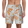 thumbnail image 3 of Uemuo Retro Floral Butterfly Pattern Mens Swim Trunks Quick Dry Board Shorts with Mesh Lining, Stretch Beach Shorts Quick Dry No-Chafing Board Shorts-XX-Large, 3 of 9