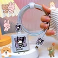thumbnail image 3 of Cubierta De Polvo De Alambre Teléfono Móvil Mate De TPU/Juego De Manga Clara Anti Rotura De Tulipanes/Kit De Funda Protectora De Cargador Kuromi Doraemon De Dibujos Animados/Enrollador De Cable De Dat, 3 of 4