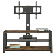 Modern TV Stand for TVs up to 32-65 inch, Universal Swivel Floor TV Stand with Storage, Height Adjustable Entertainment Center Stand, Mounted TV Table Media Console, Holds up to 110 lbs, D4637
