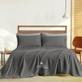 thumbnail image 2 of Couture Charm Hotel Luxury 500-TC Giza Cotton California King Size 4-Pcs Sheet Set Fits Upto 24-26" Deep Pocket (Solid, Dark Gray), 2 of 4