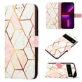 thumbnail image 1 of Nalacover for Google Pixel 7 PU Leather Wallet Case,Stylish Marble Pattern Magnetic Clasp Flip Kickstand Cash Pocket Wireless Charging Detachable Wrist Strap Cover for Girls Women,Pink & White, 1 of 7