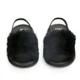 thumbnail image 3 of Infant Baby Girls Indoor Fuzzy Slippers, Soft Plush Open Toe Faux Fur House Slide Sandals Princess Shoes with Elastic Strap, 3 of 5