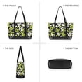 thumbnail image 6 of FORMRS Canvas Laptop Tote Bag for Women with 15.6" Computer Compartments Shoulder Handbag, Green Flower Pattern, 6 of 7