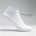 thumbnail image 3 of TELOLY 5Pairs Ankle Socks Men,Cotton-Poly Blend Athletic Socks,One Size Fits Most Mens No Show Socks,White3, 3 of 7